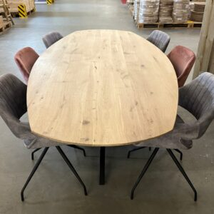 Tafelblad Deens ovaal (facet rand) - Massief eiken - 40 mm