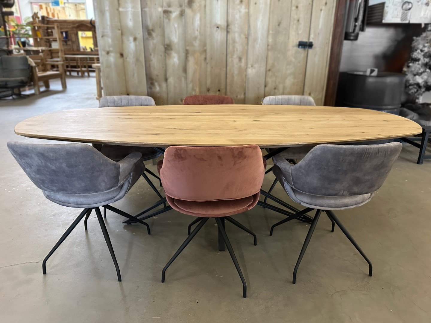 Tafelblad Deens ovaal (facet rand) - Massief eiken - 40 mm - Afbeelding 3