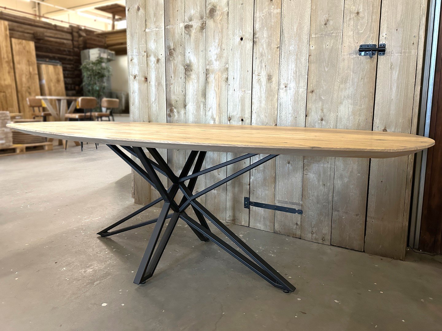 Tafelblad Deens ovaal (facet rand) - Massief eiken - 40 mm - Afbeelding 4