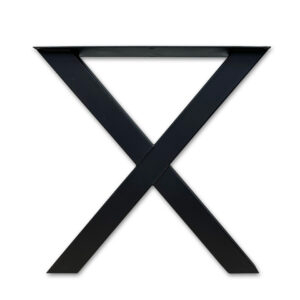 metalen tafelpoot zwart x-poot 8x8 smal