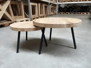 Tafelblad salon rond - Massief eiken - 40 mm