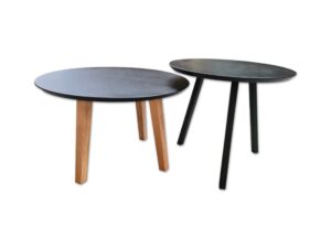 Tafelblad salon rond (facet) - MDF - zwart - 25 mm