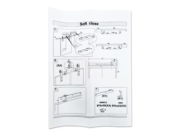 Handleiding voor soft close systeem voor schuifrailsystemen. Voor het zachtjes laten sluiten van schuifdeuren. Bij Bouwie verkrijgbaar