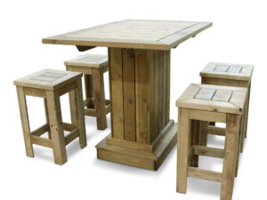 Bartafel + barkukken (4x) - Geïmpregneerd - Voor Buiten