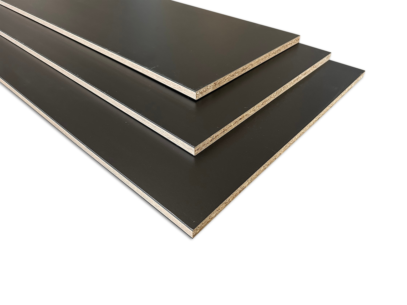 Meubelpaneel ABS zwart met houtlook rand