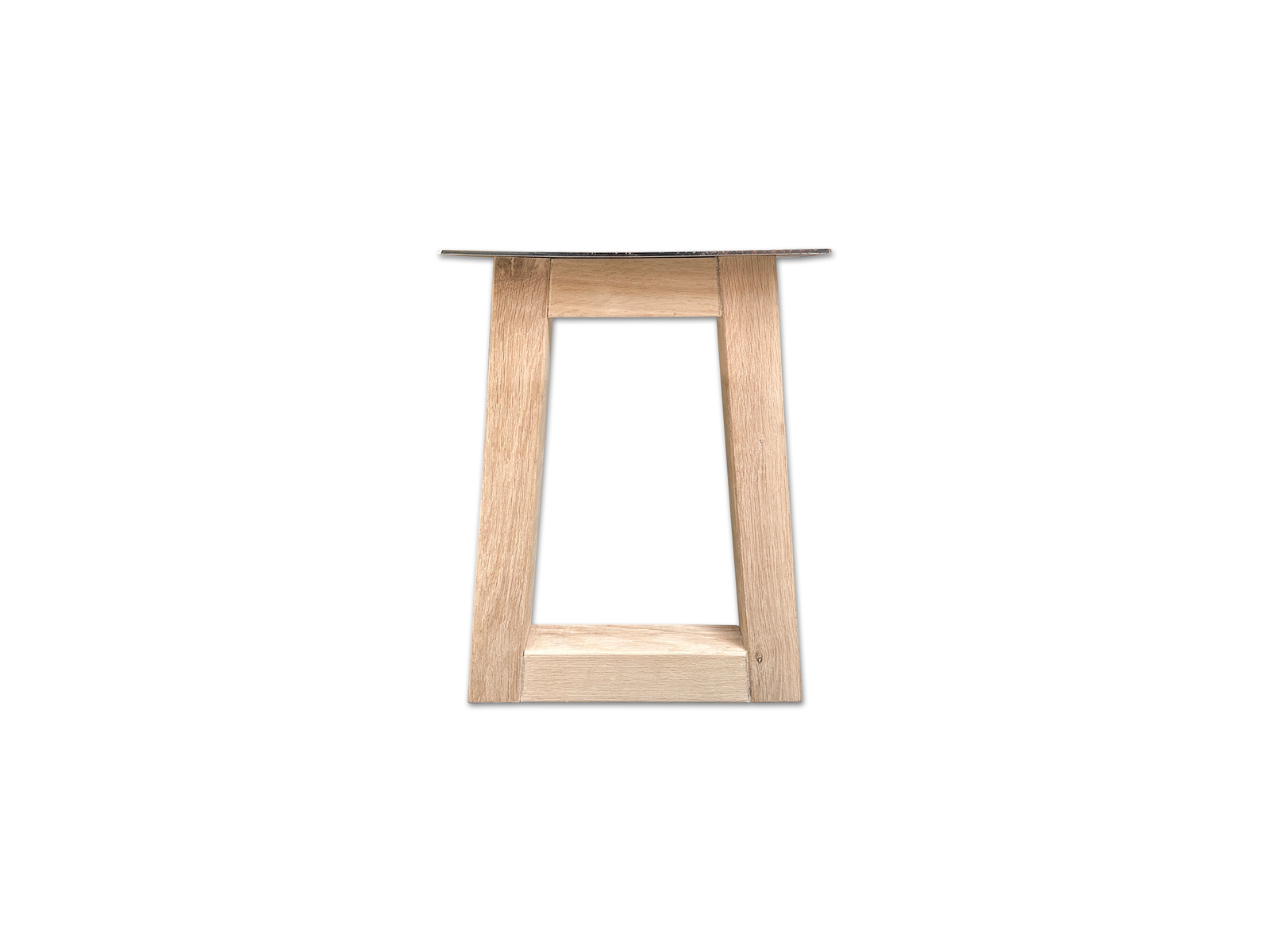 trapezepoot bankje van massief eiken