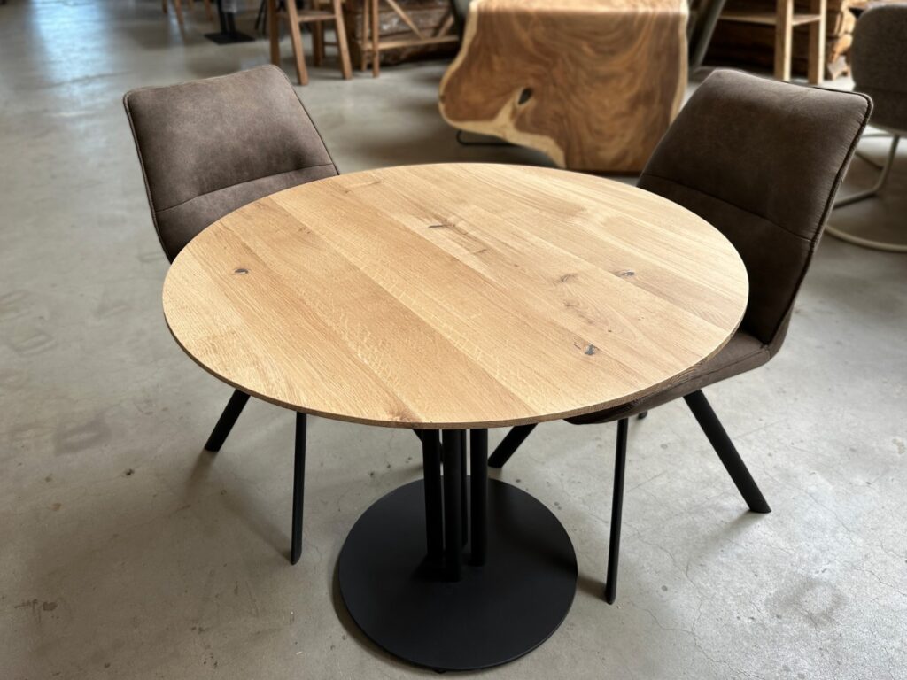 Horecablad facet eiken Rond transparant afgelakt