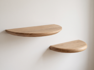 wandplanken halfrond met en zonder facetrand